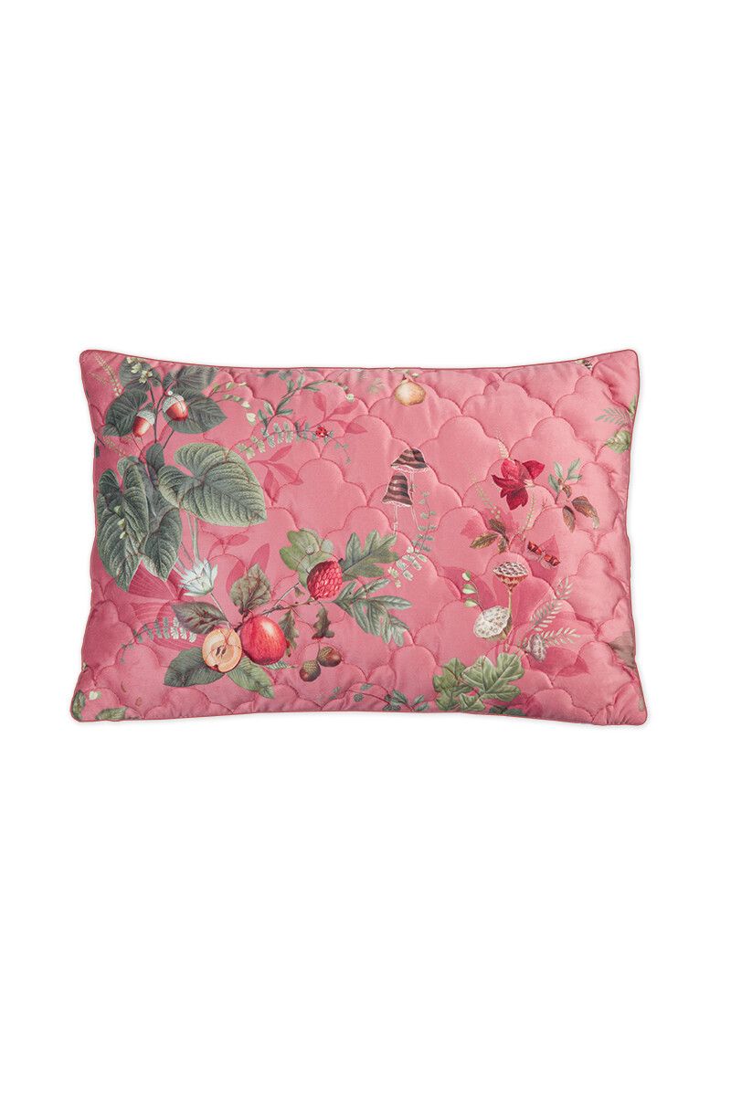 Cushion Quilted Samt Fall in Leaf Rosa